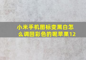 小米手机图标变黑白怎么调回彩色的呢苹果12