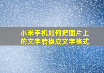 小米手机如何把图片上的文字转换成文字格式