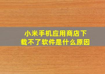 小米手机应用商店下载不了软件是什么原因