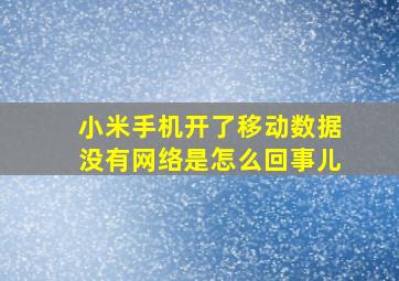 小米手机开了移动数据没有网络是怎么回事儿