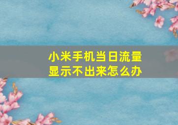 小米手机当日流量显示不出来怎么办