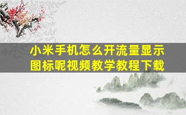 小米手机怎么开流量显示图标呢视频教学教程下载