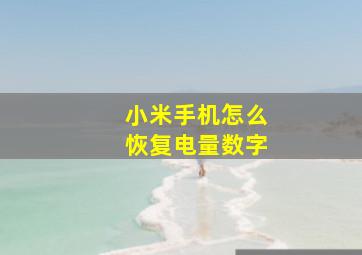 小米手机怎么恢复电量数字