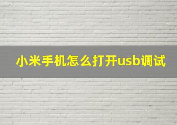 小米手机怎么打开usb调试