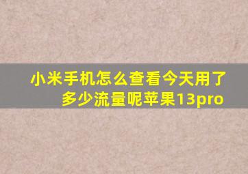 小米手机怎么查看今天用了多少流量呢苹果13pro