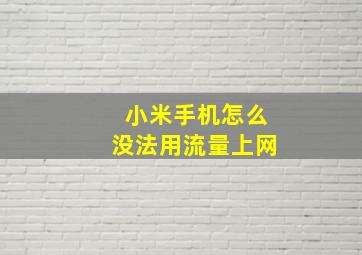 小米手机怎么没法用流量上网