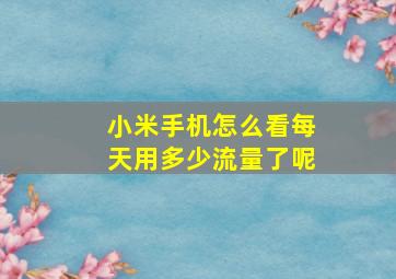 小米手机怎么看每天用多少流量了呢