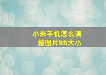 小米手机怎么调整图片kb大小