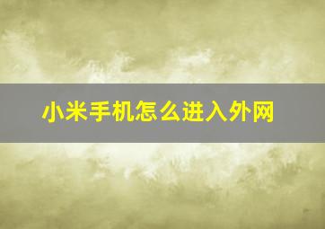 小米手机怎么进入外网