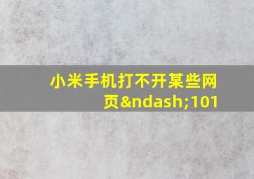 小米手机打不开某些网页–101