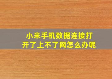 小米手机数据连接打开了上不了网怎么办呢