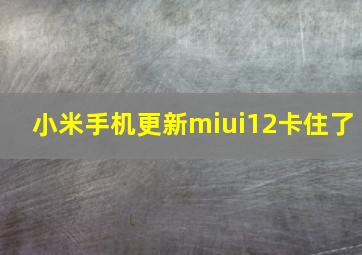 小米手机更新miui12卡住了