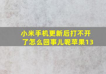 小米手机更新后打不开了怎么回事儿呢苹果13