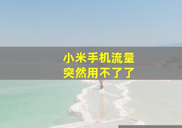 小米手机流量突然用不了了