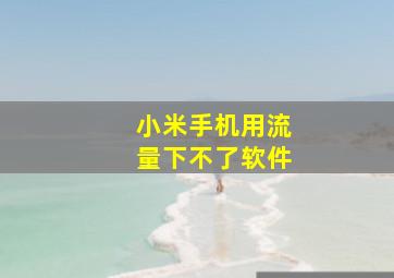 小米手机用流量下不了软件