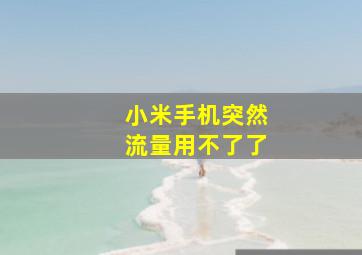 小米手机突然流量用不了了