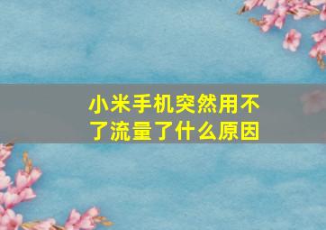 小米手机突然用不了流量了什么原因