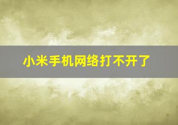 小米手机网络打不开了