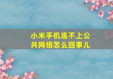 小米手机连不上公共网络怎么回事儿