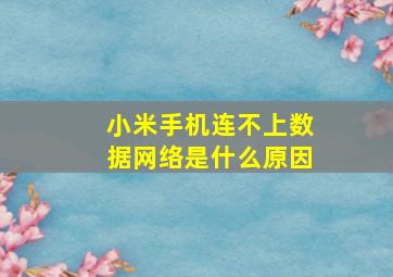 小米手机连不上数据网络是什么原因