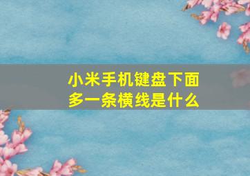 小米手机键盘下面多一条横线是什么