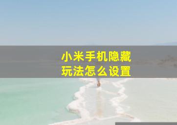 小米手机隐藏玩法怎么设置