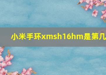 小米手环xmsh16hm是第几代