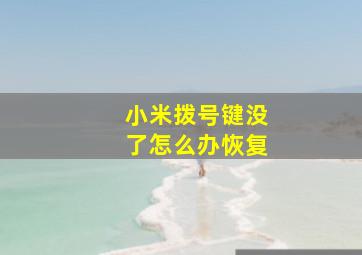 小米拨号键没了怎么办恢复