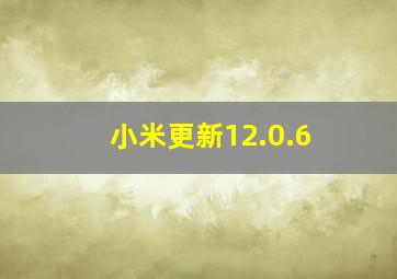 小米更新12.0.6