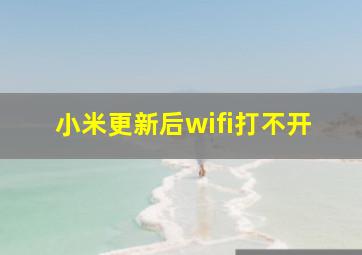 小米更新后wifi打不开