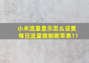 小米流量显示怎么设置每日流量限制呢苹果11