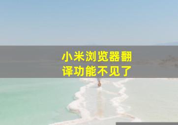 小米浏览器翻译功能不见了