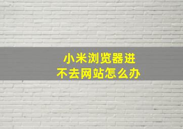 小米浏览器进不去网站怎么办