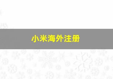 小米海外注册