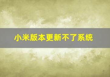 小米版本更新不了系统