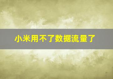 小米用不了数据流量了