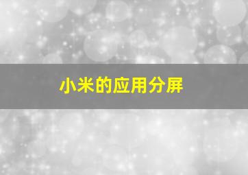 小米的应用分屏