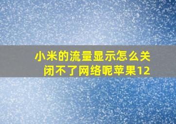 小米的流量显示怎么关闭不了网络呢苹果12