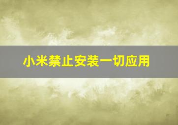 小米禁止安装一切应用