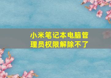 小米笔记本电脑管理员权限解除不了