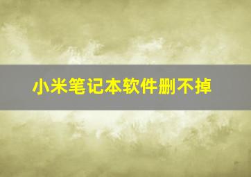 小米笔记本软件删不掉