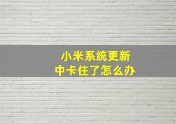 小米系统更新中卡住了怎么办