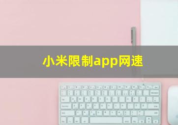 小米限制app网速