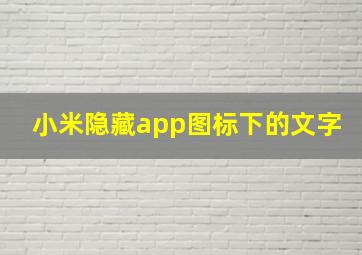 小米隐藏app图标下的文字