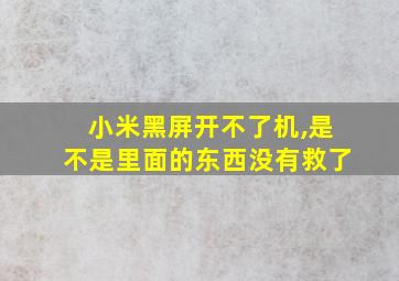 小米黑屏开不了机,是不是里面的东西没有救了