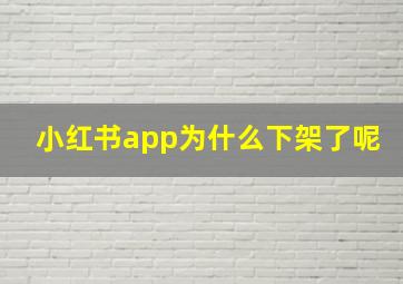 小红书app为什么下架了呢