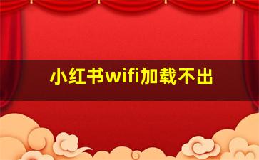 小红书wifi加载不出