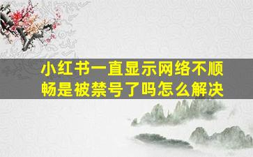 小红书一直显示网络不顺畅是被禁号了吗怎么解决