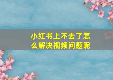 小红书上不去了怎么解决视频问题呢