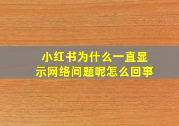 小红书为什么一直显示网络问题呢怎么回事